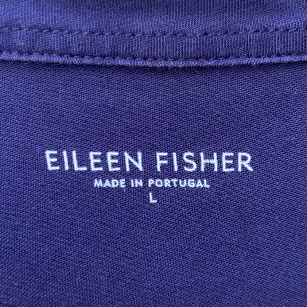 Eileen Fisher Organic Cotton Button Down Blue LG - Picture 2 of 7